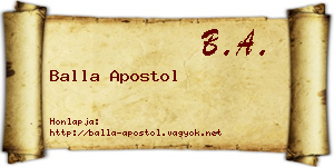 Balla Apostol névjegykártya